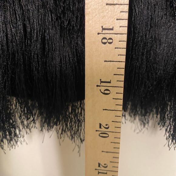 BCBG Max Azria Jaxon Cropped Black Fringe Jacket Medium Party Dressy - Picture 4 of 13